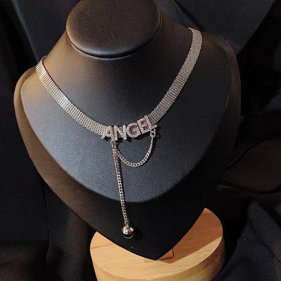  Dây Chuyền Ngắn - Choker Angle Pha Lê Trắng (AN) 