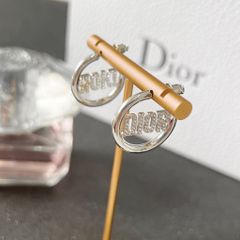  Bông Tai Dior Màu Trắng Pha Lê (AO) 