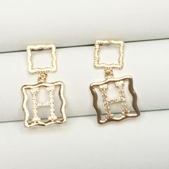  Bông Tai Hermes Màu Vàng Pha Lê Trắng Sang Trọng (AP) 