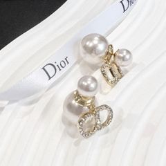  Bông Tai Dior Màu Vàng Ngọc Trai & Pha Lê Trắng (AM) - Có 3 Kiểu Đeo 