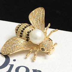  Cài Áo Nam, Nữ - Con Ong Dior Màu Vàng Hồng Ngọc trai & Pha Lê Đen, Trắng (AI) 