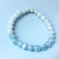  Vòng Đá Phong Thuỷ Cao Cấp - Đá Aquamarine Tự Nhiên Màu Xanh Nhạt Dần 