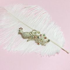  Cài Áo Con Phượng Hoàng Màu Vàng Pha Lê Màu (AA) 