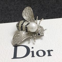  Cài Áo Nam, Nữ - Dior Con Ong Màu Trắng Ngọc Trai & Pha Lê Trắng Đen (AF) 