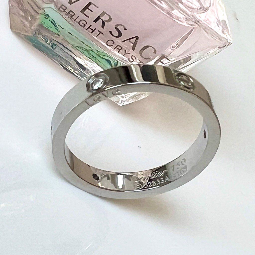  Nhẫn Cặp Đôi Tình Yêu - Cartier Màu Trắng TiTan Cao Cấp Pha Lê (AF) 