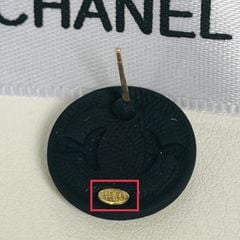  Bông Tai Chanel Bản To Màu Vàng Pha Lê Đen Cá Tính (CK) 