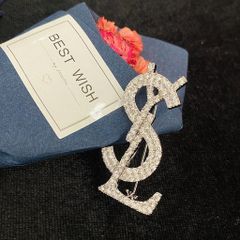  Cài Áo Nam, Nữ - YSL Màu Trắng Pha Lê (AE) 