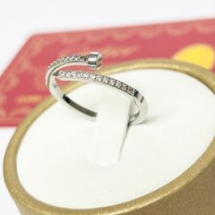  Nhẫn Titan Cao Cấp - Cây Đinh Cartier Màu Trắng Pha Lê (AJ) 