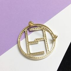  Cài Áo Nam, Nữ - Fendi Màu Vàng Pha Lê Trắng (AA) 