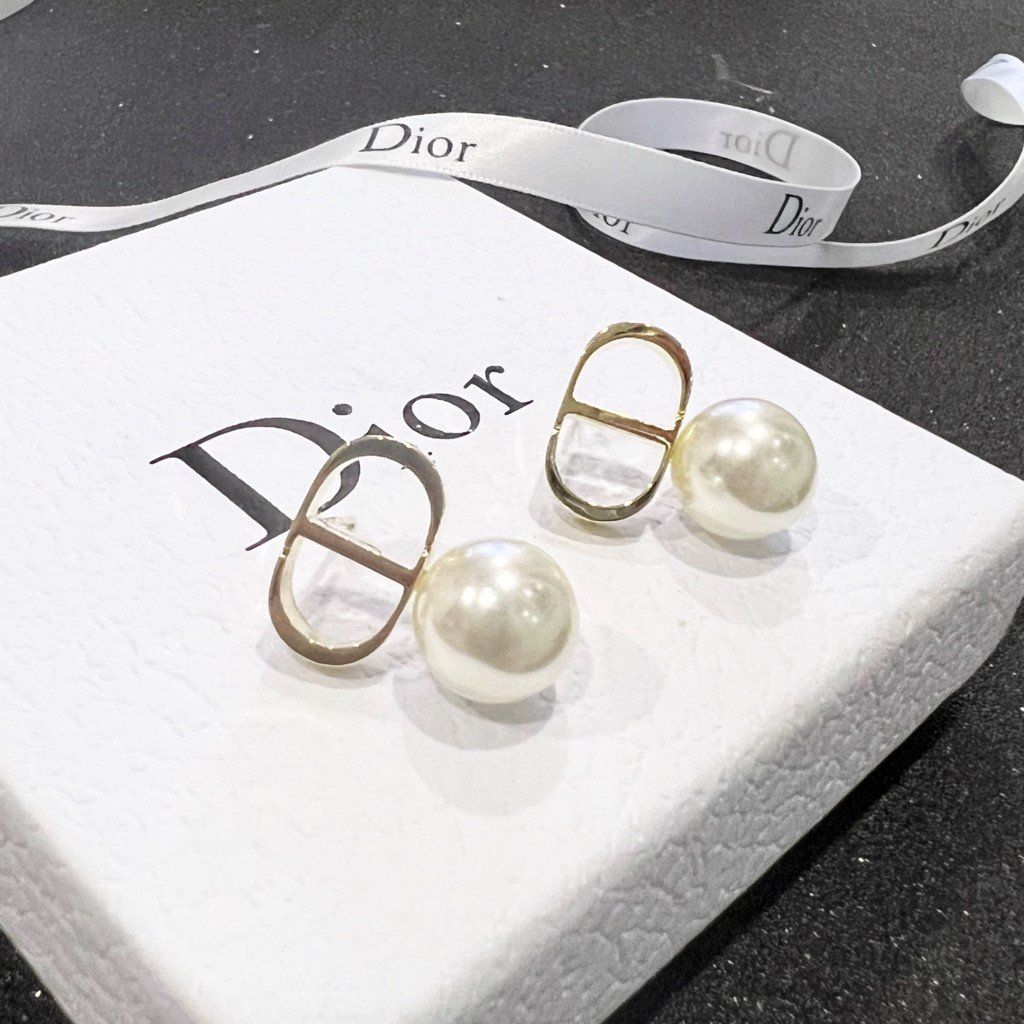  Bộ Trang Sức Dior Vàng - Vòng cổ Choker, Vòng Tay & Bông Tai Ngọc Trai Quý Phái (AE) 