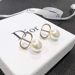  Bộ Trang Sức Dior Vàng - Vòng cổ Choker, Vòng Tay & Bông Tai Ngọc Trai Quý Phái (AE) 