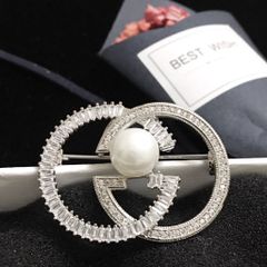  Cài Áo Nam, Nữ - Gucci Màu Trắng Ngọc Trai & Pha Lê (AH) 