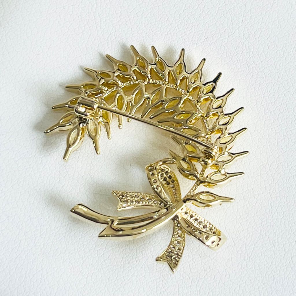  Cài Áo Nam, Nữ - Bông Lúa Vàng Pha Lê (AI) 