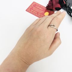  Nhẫn Titan Cao Cấp - Cây Đinh Cartier Màu Trắng Pha Lê (AJ) 