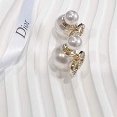  Bộ Trang Sức Dior Trắng - Vòng cổ Choker & Bông Tai Ngọc Trai, Pha Lê 2 Kiểu Đeo Quý Phái (AL) 