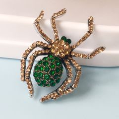  Cài Áo Nam - Con Nhện Màu Vàng Pha Lê Xanh & Vàng (AM) 