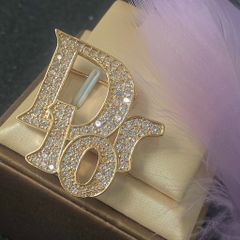  Cài Áo Nam, Nữ - Dior Màu Vàng Pha Lê Trắng (AQ) 