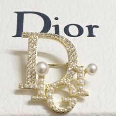  Cài Áo Nam, Nữ - Dior Màu Vàng Ngọc Trai & Pha Lê Trắng (AI) 