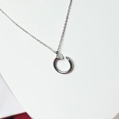  Dây Chuyền Nam, Nữ Titan Cao Cấp - Cây Đinh Cartier Màu Trắng Pha Lê (AF) 