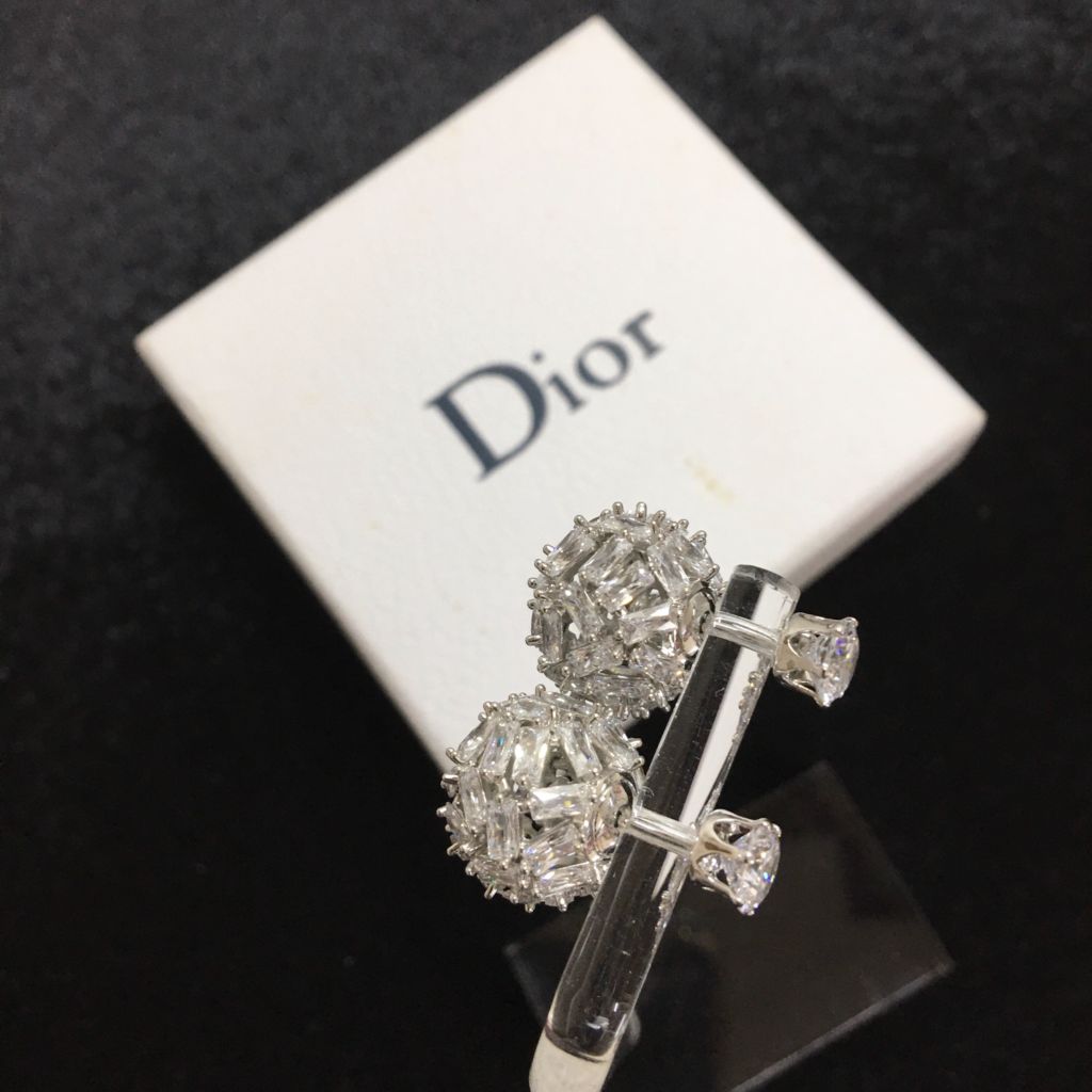  Bông Tai Dior Màu Trắng Pha Lê (AB) - Có 3 Kiểu Đeo 