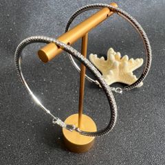  Bông Tai Khoen Tròn Bản To 7,5cm Pha Lê Trắng (BQ) 