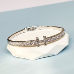  Bộ Trang Sức Hermes Trắng - Vòng Tay, Nhẫn & Bông Tai Pha Lê (AC) 