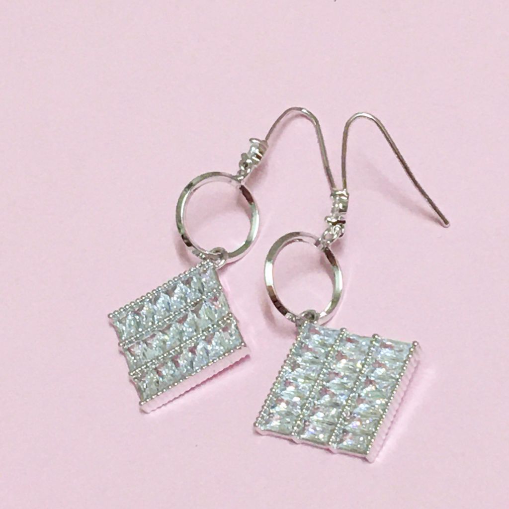  Khuyên Tai Pha Lê Vuông (AN) 