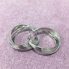  Bông Tai Khoen Tròn Xoắn Màu Trắng Cá Tính (BG) 