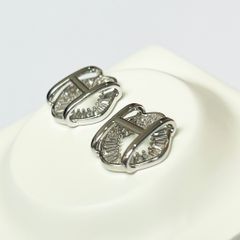  Bông Tai Hermes Màu Trắng Pha Lê (AL) 