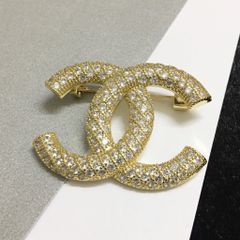  Cài Áo Nam, Nữ - Chanel Màu Vàng Pha Lê Trắng (BM) 