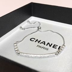  Vòng Tay Dây Rút Thanh Ngang Pha Lê Trắng (AE) 