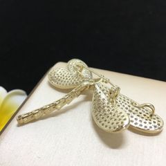  Cài Áo Nam, Nữ - Con Chuồn Chuồn Vàng Bản To Pha Lê Trắng Sang Trọng (AC) 