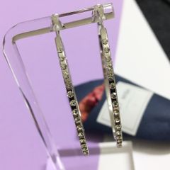  Bông Tai Khoen Tròn Màu Trắng 5,3cm Pha Lê (BC) 