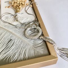  Dây Chuyền Dài - Vòng Tròn Pha Lê Trắng (AB) 