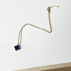  Bộ Trang Sức Cỏ 4 Lá May Mắn Vàng Đen Size 1cm - Dây Chuyền, Vòng Tay & Bông Tai Pha Lê (AP) 