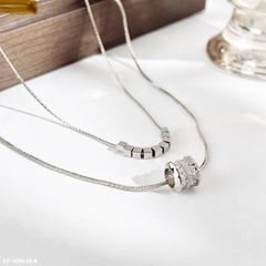  Dây Chuyền Ngắn - 2 Tầng Vòng Tròn Pha Lê Trắng Phong Cách Cá Tính 