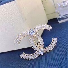  Cài Áo Nam, Nữ - Chanel Màu Vàng Pha Lê Trắng (CJ) 