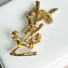  Cài Áo Nam, Nữ - YSL Vàng Bản To Phong Cách Cá Tính (AQ) 