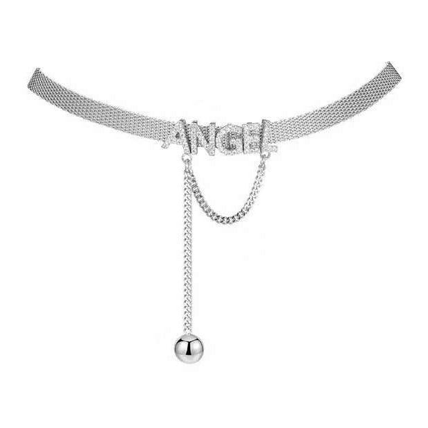  Dây Chuyền Ngắn - Choker Angle Pha Lê Trắng (AN) 