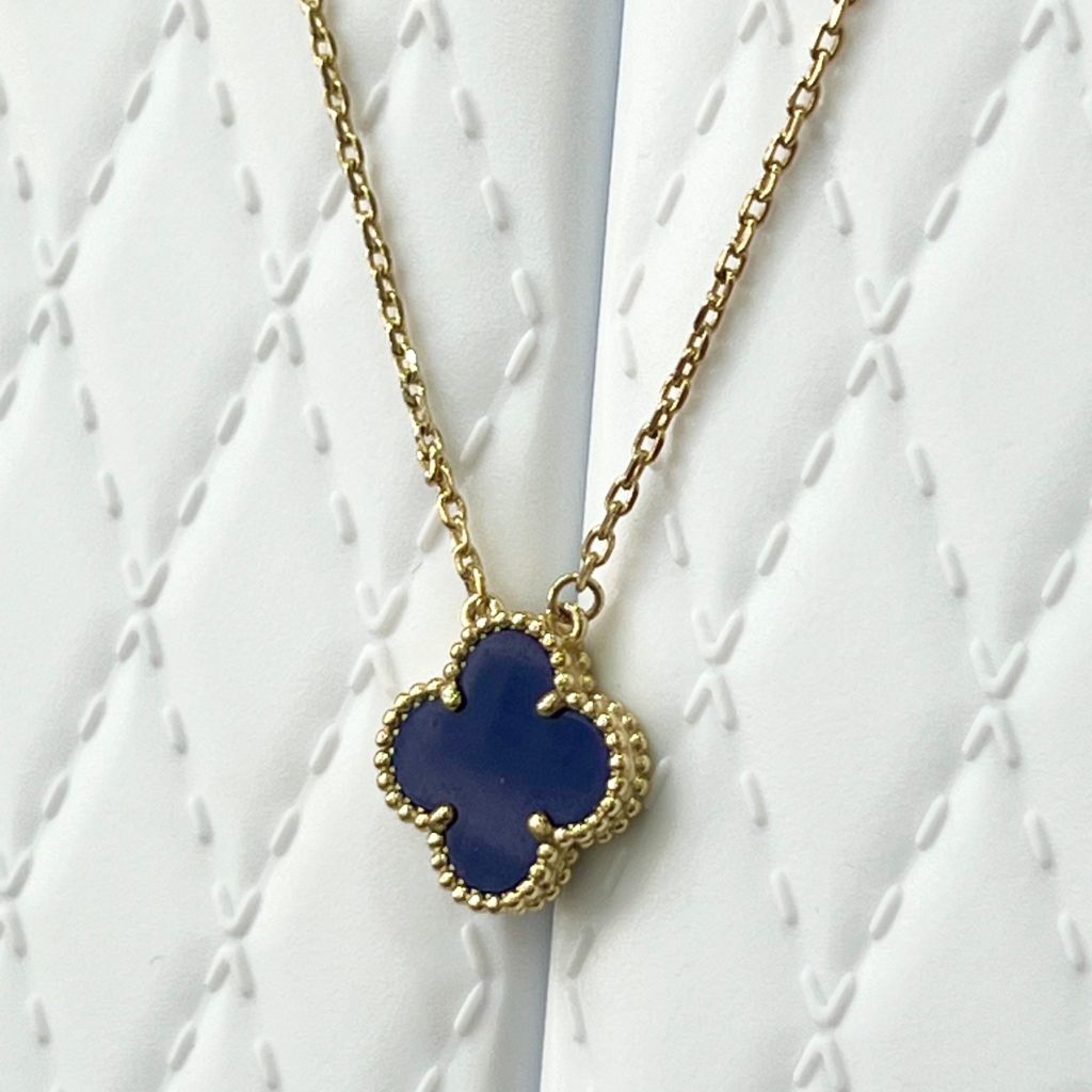  Dây Chuyền Titan Cao Cấp - Cỏ 4 Lá May Mắn Màu Vàng Xanh (AQ) 