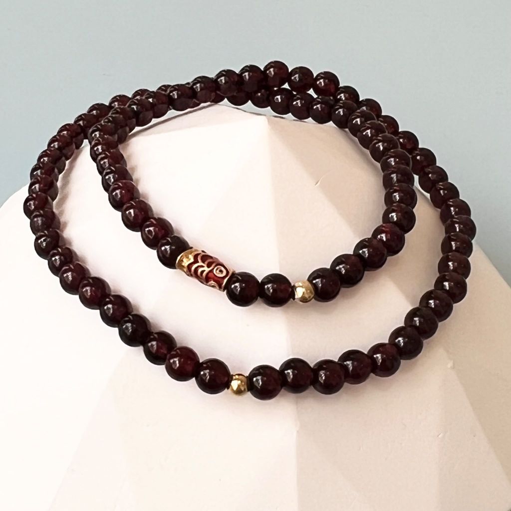  Vòng Đá Phong Thuỷ Cao Cấp - 2 Vòng Cá Koi Nhật Đá Garnet Tự Nhiên 