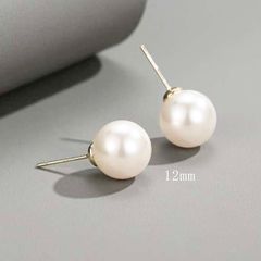  Bông Tai Bạc Cao Cấp - Ngọc Trai Nước Ngọt 12mm Sang Trọng 