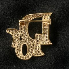  Cài Áo Nam, Nữ - Dior Màu Vàng Pha Lê Trắng (AQ) 