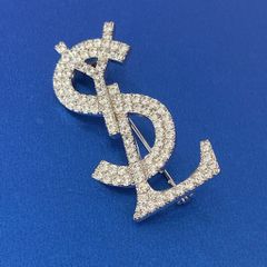  Cài Áo Nam, Nữ - YSL Màu Trắng Pha Lê (AE) 