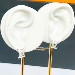  Bông Tai LV Màu Trắng Pha Lê (AE) 