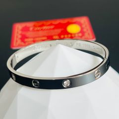  Bộ Trang Sức Nam, Nữ Cartier Titan Cao Cấp - Vòng Tay & Nhẫn Màu Trắng Pha Lê (AI) 