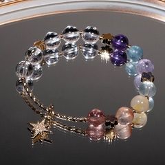  Vòng Đá Phong Thuỷ Cao Cấp - Đá Thạch Anh Tự Nhiên Cầu Vòng & Ngôi Sao May Mắn 