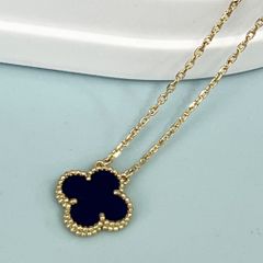  Dây Chuyền Titan Cao Cấp - Cỏ 4 Lá May Mắn Màu Vàng Xanh (AQ) 