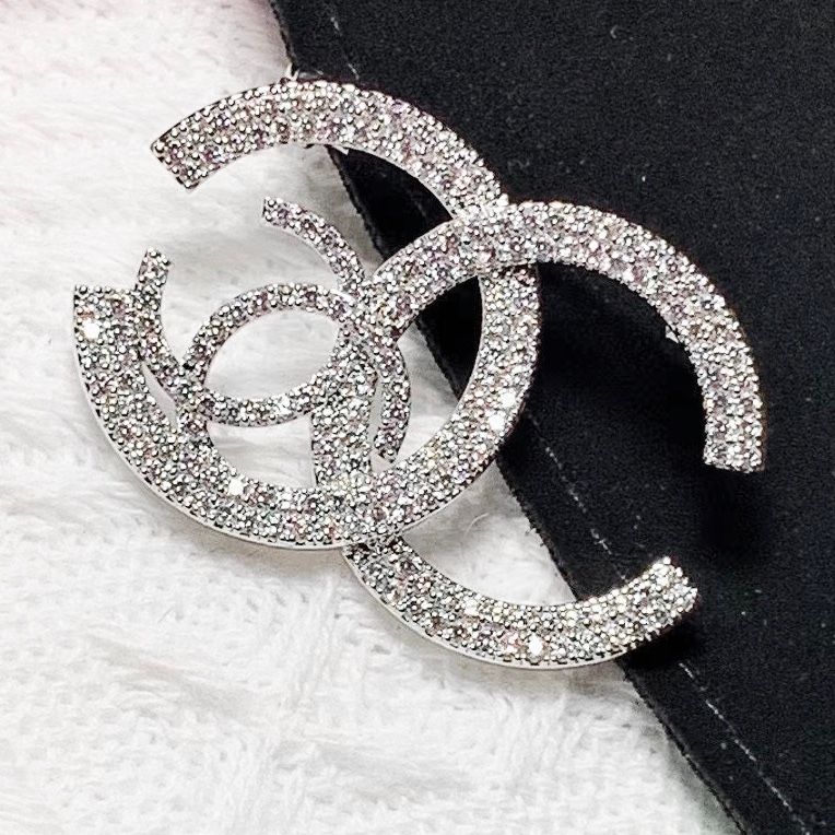  Cài Áo Nam, Nữ - Chanel Pha Lê Trắng (DD) 