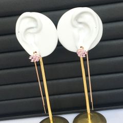  Bông Tai Tua Rua Thiên Nga Màu Vàng Hồng Pha Lê Hồng ( Có 3 Kiểu Đeo ) 